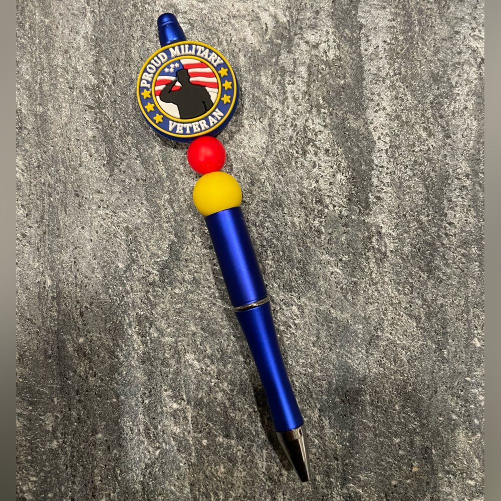 Handmade Beadable Military Veteran Pen
